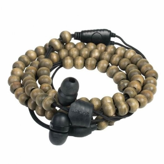 Wraps Natural Walnut  Auriculares Cuentas Marrón