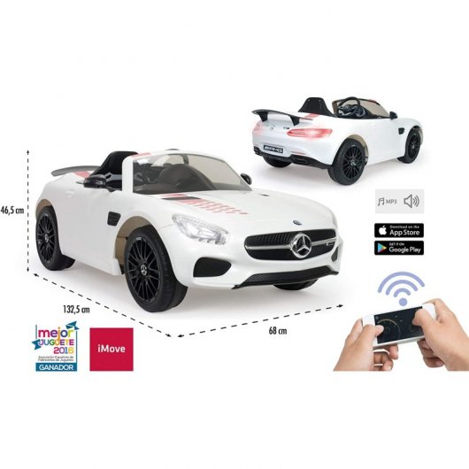 Injusa Coche Eléctrico Mercedes Benz AMG GT-S 12V Blanco
