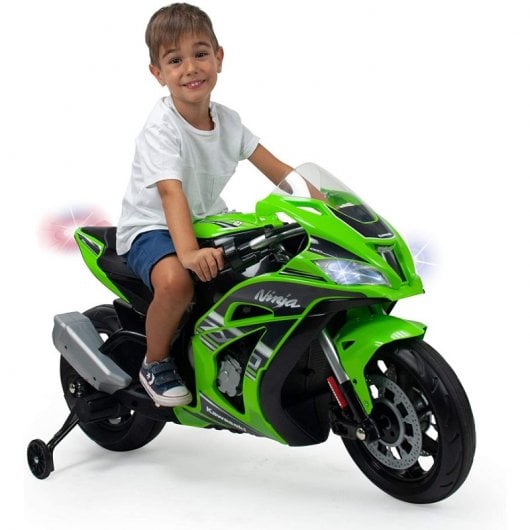 Injusa Moto Eléctrica con Licencia Kawasaki Ninja ZX10 12V Verde