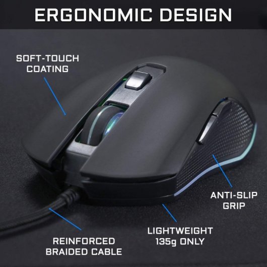 Il mouse da gioco G-Lab Kult Helium RGB 2400 DPI