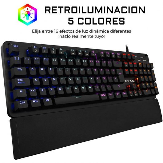 The G-Lab Keyz Carbon E Teclado Mecánico Gaming Retroiluminado Switch Azul