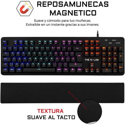 The G-Lab Keyz Carbon E Teclado Mecánico Gaming Retroiluminado Switch Azul