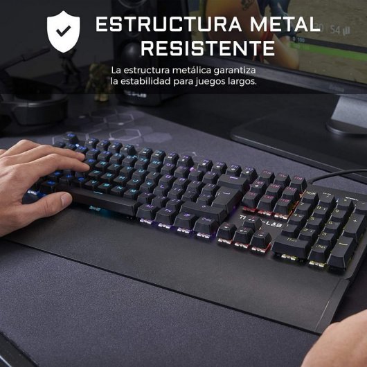 The G-Lab Keyz Carbon E Teclado Mecánico Gaming Retroiluminado Switch Azul
