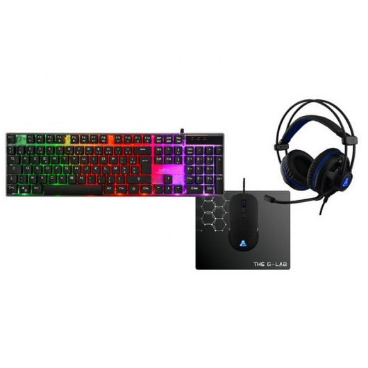 Tastiera da gioco G-Lab Combo Gallium Pack + cuffie + mouse + tappetino per mouse