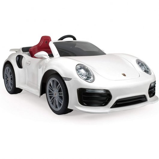 Injusa Coche Eléctrico Porsche 911 Turbo S con Licencia 12V Blanco