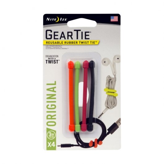 Nite Ize Gear Tie 3 Pack 4 Bridas Reutilizables 76mm
