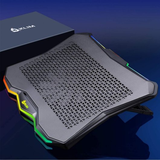 Support de Refroidissement Klim Rainbow RGB 17in Réglable USB Supplémentaire