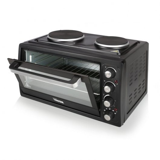 Tristar OV-1443 Horno Sobremesa con 2 Placas de Cocción 38L 3100W Negro