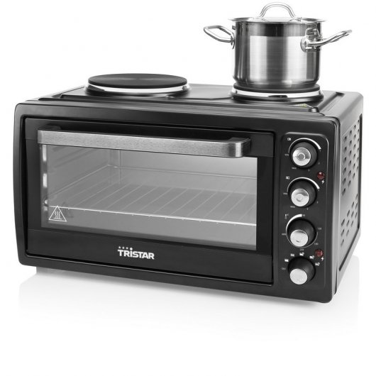Tristar OV-1443 Horno Sobremesa con 2 Placas de Cocción 38L 3100W Negro