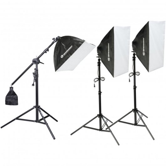 Bresser BR-2105 Daylight Set Kit de Iluminación Continua + Fondos Verde Croma/Blanco/Negro