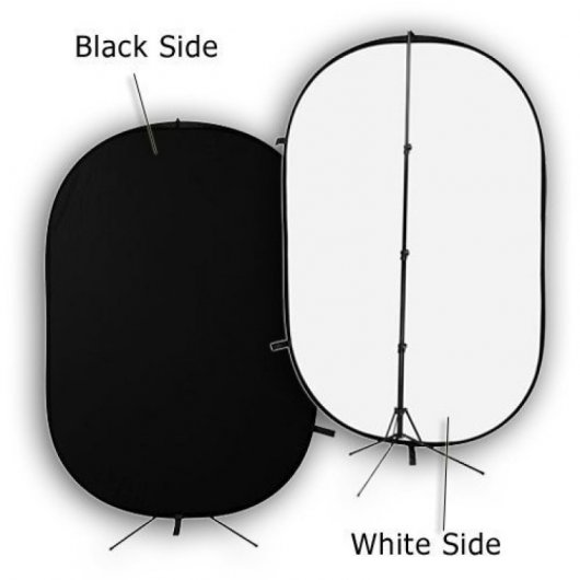 Bresser BR-3 Fondo Plegable Ovalado Negro/Blanco 180x240cm