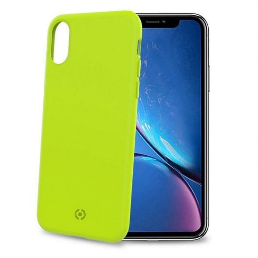 Celly Shock Funda Silicona Amarilla para iPhone XR