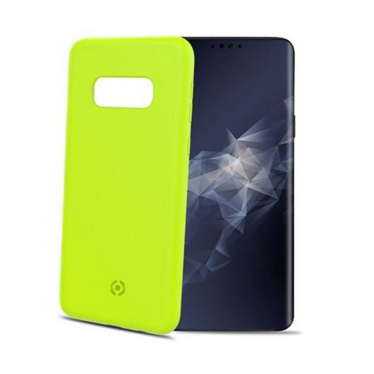 Celly Shock Funda Silicona Amarilla para Samsung Galaxy S10e