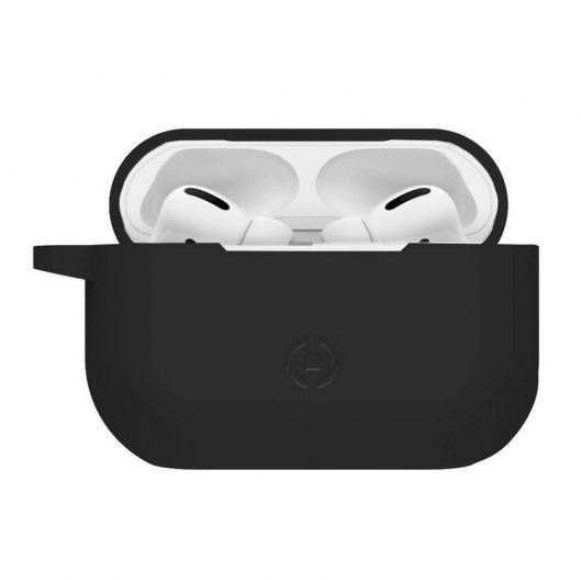 Celly Aircase Funda de Silicona Negra para AirPods Pro