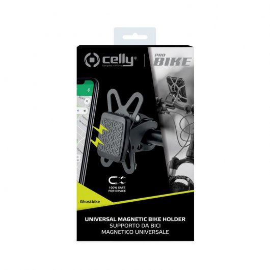 Celly GhostBike Soporte Magnético Universal para Bicicleta/Patinete Negro