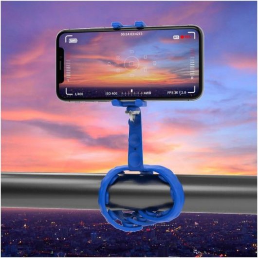 Celly SQUIDDY Mini trépied flexible pour smartphone/appareil photo/ActionCam Bleu