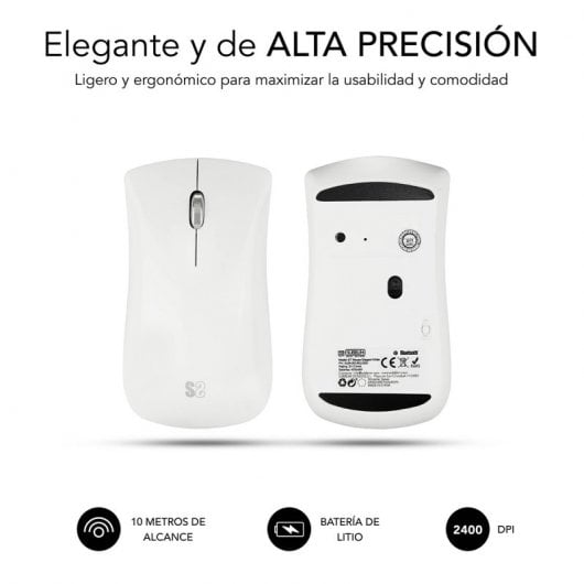Subblim Elegant Ratón Bluetooth 2400 DPI Blanco