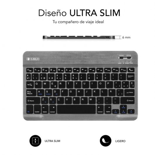 Subblim Smart Bluetooth-Tastatur, Grau
