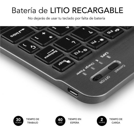 Subblim Smart Bluetooth-Tastatur, Grau