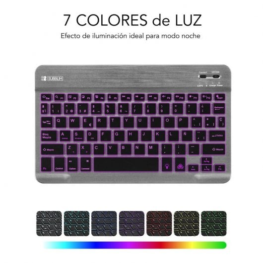 Subblim Smart Backlit Teclado Bluetooth Gris