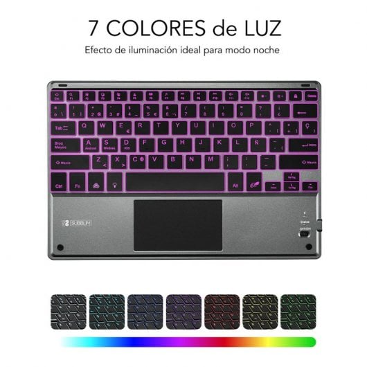 Subblim Smart Backlit Teclado Bluetooth con Touchpad Gris
