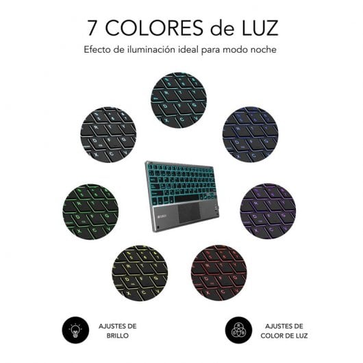 Subblim Smart Backlit Teclado Bluetooth con Touchpad Gris