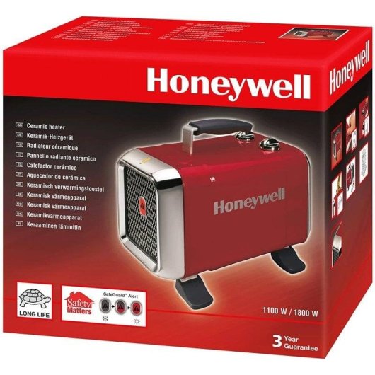 Honeywell HZ-510 Calefactor Cerámico Termoventilador 1800W Rojo
