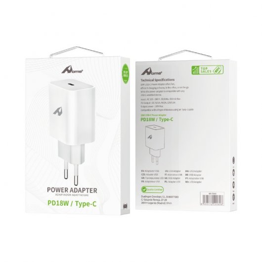 Home Cargador USB-C 5V 3A 18W Blanco