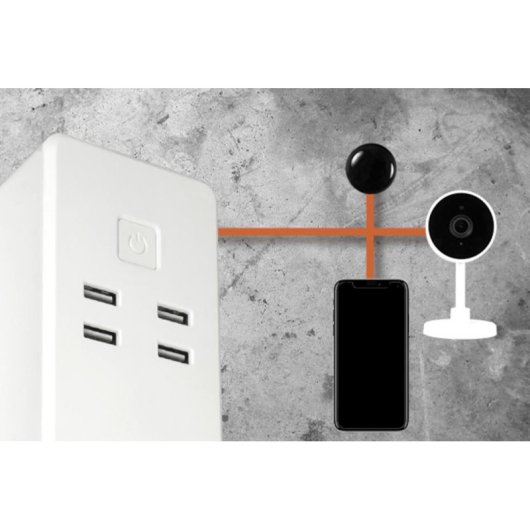 Prise intelligente Nivian NVS-PWSTRIPF-W Wi-Fi Commande vocale 3x Schuko 4x USB