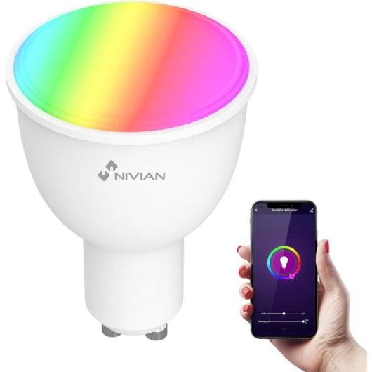 Nivian NVS-RGBWBULB-45GU10-W Lampadina LED RGB GU10 da 4,5 W