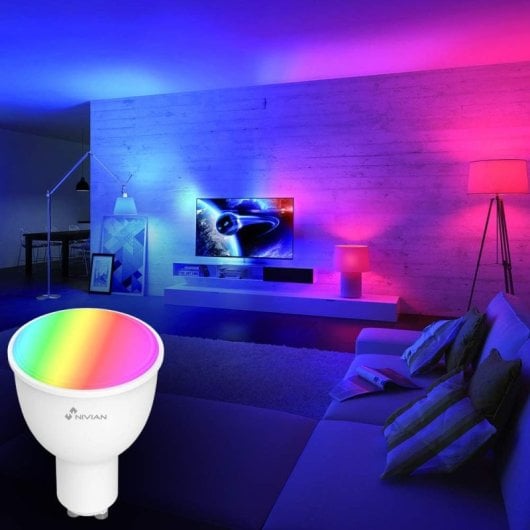 Nivian NVS-RGBWBULB-45GU10-W Lampadina LED RGB GU10 da 4,5 W