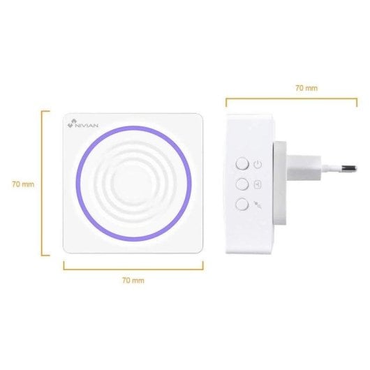 Allarme Nivian NVS-S6B Wireless 433 MHz Sirena Interno Miniatura con Luce di Avviso