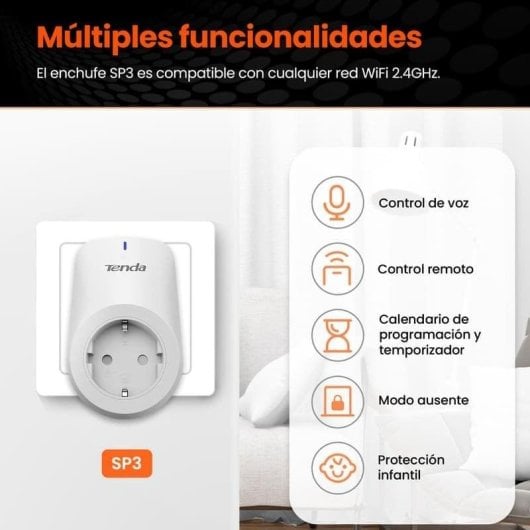 Tomada Inteligente Tenda Beli SP3 Wi-Fi Controle por voz e Economia de energia