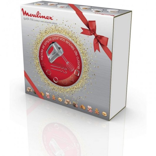 Moulinex Quickmix Cookies HM313E10 Batidora Amasadora 300W + 6 Moldes de Galletas