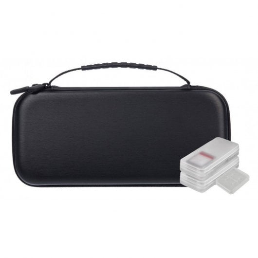 Nuwa Funda Antigolpes con Asa Negra + 4 Estuches de Juegos/Tarjetas para Nintendo Switch