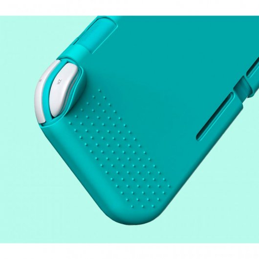 Nuwa Funda Silicona Antideslizante Azul + 2 Grips + Film Protector de Pantalla para Nintendo Switch Lite