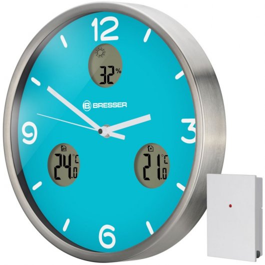 Bresser MyTime io NX Estación Meteorológica de Pared Cian