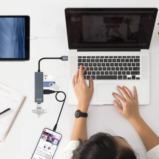 Nanocable Hub 4 Puertos USB 3.0 Gris