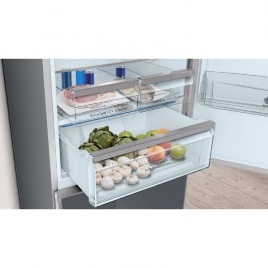 Balay 3KFE768GI Frigorífico Combi E Cristal Gris Antracita