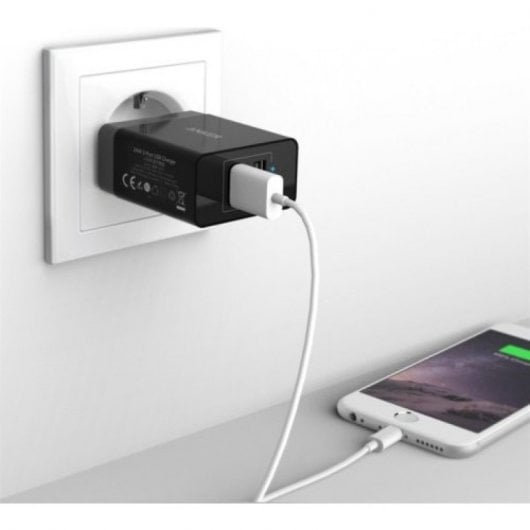 Anker PowerPort II 2 Cargador USB de Pared 24W Negro