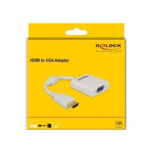Adapter Delock 65346 HDMI-A 19-polig Stecker auf VGA Buchse Weiß