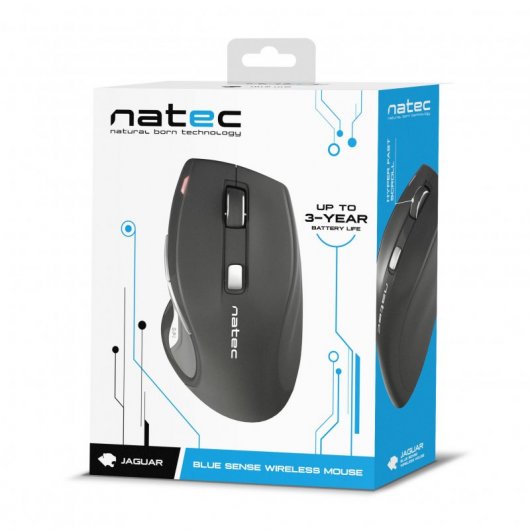 Natec Jaguar Rato Sem Fios Ótico 2400 DPI Preto/Cinzento
