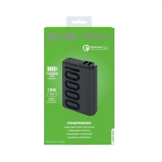 Celly Power Bank Power Delivery 10000 mAh Carga Rápida