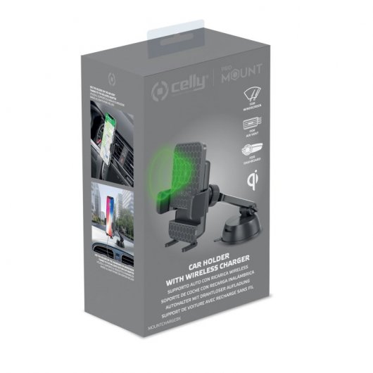Celly MountCharge Soporte para Coche con Carga Inalámbrica