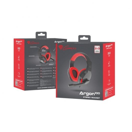 Cuffie da gioco Genesis Argon 100 rosse