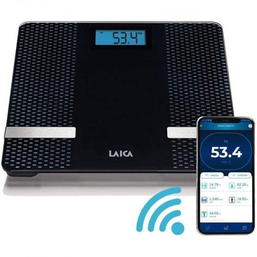 Balance Impédancemètre Laica PS7002 Jusqu'à 180 kg IMC Bluetooth Écran LCD