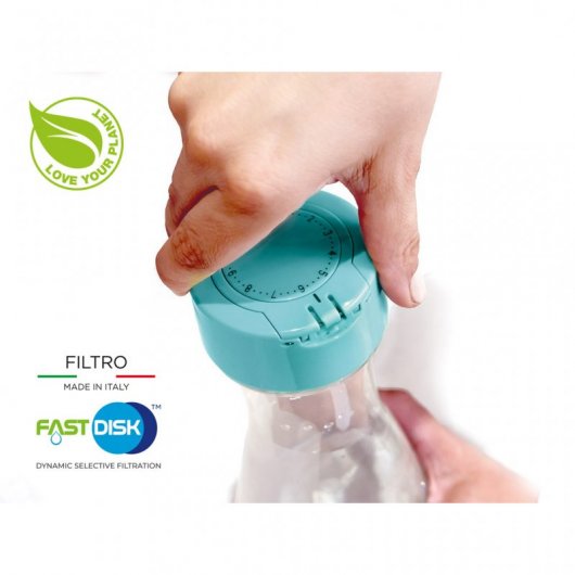 Laica Flow’n go Garrafa Filtrante de Água + 4 Filtros de Carbono Fast Disk