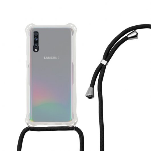 Ksix Funda Cordón Negro TPU Transparente para Samsung Galaxy A70