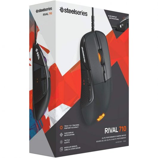 SteelSeries Rival 710 Ratón Gaming con Pantalla OLED 12000DPI Negro