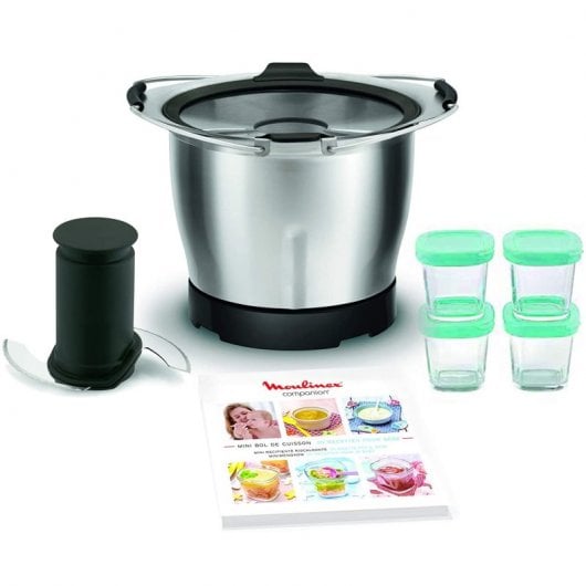 Moulinex XF387E10 Set de Acessórios Taça Mini + 4 Frascos para Bebé + 20 Receitas para Cuisine Companion